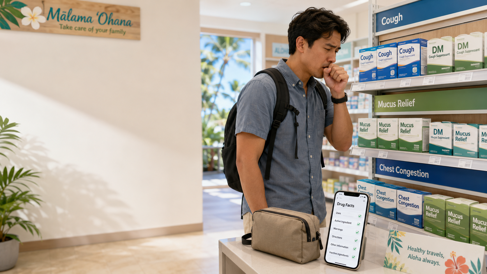 ハワイで咳・たんがつらいときは?Mucinex・Robitussin・Delsymの見方